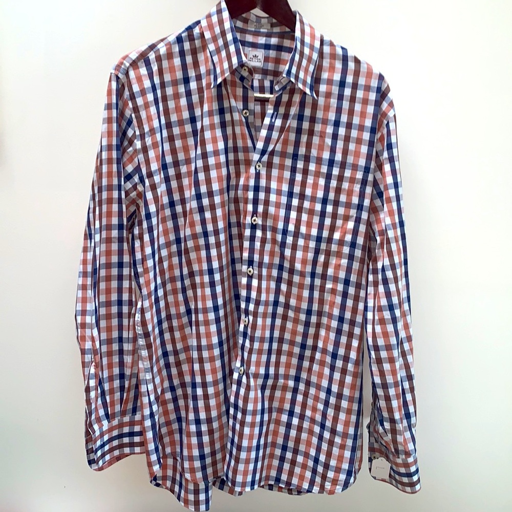 Peter Millar Plaid Check Button Down Mens Size L - Picture 5 of 8